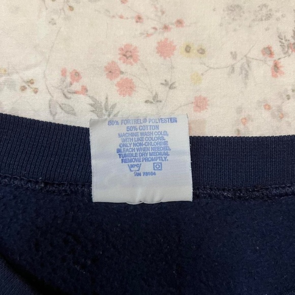 Vintage 90s Navy Blue Crewneck Made in USA Limited Edition Dad Navy Embroidered - Picture 4 of 7